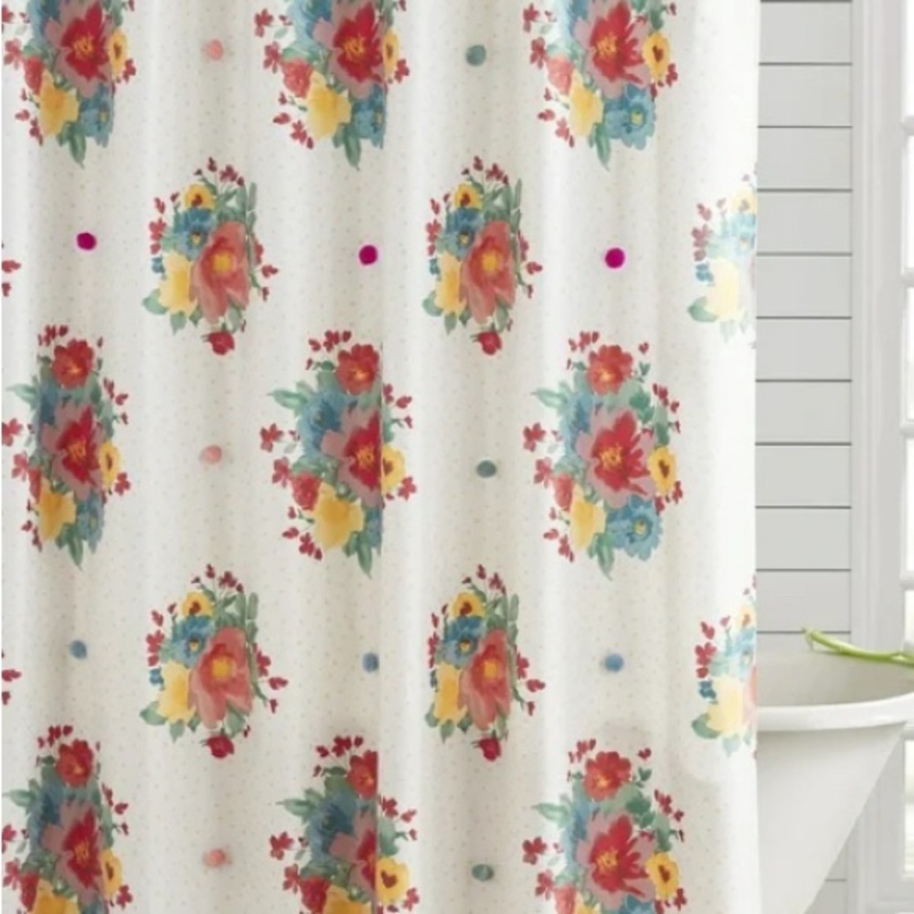 Pioneer oman breezy blossom Floral Shower Curtain - Multicolor